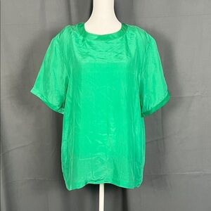 Green Women's Top 100% Silk
